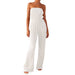 Color-White-Women Sexy Comfortable Pleated Cloth Chest Wrapped Wide Leg Jumpsuit-Fancey Boutique