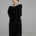 Imitation Marten Knitted Long Dress Women Chic High Quality Solid Color Thickened V Neck Sweater Dress-Black-Fancey Boutique