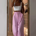 Ladies Suit Summer Casual Solid Color Trousers Two Piece Set-Fancey Boutique