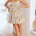 Graceful Fashionable Women Spring Summer Suspender Printed Chiffon Dress-Lavender-Fancey Boutique