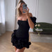 Summer Women Clothing Dress Ruffled Bud Waist Dress One Shoulder Tube Top Hip Dress-Black-Fancey Boutique