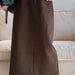 Color-Brown-Woolen Skirt High Waist Design Pocket Autumn Winter Cover Hip Woolen Skirt-Fancey Boutique