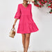 Popular Double Layer Bell Sleeve V neck Doll Type Dress-Fancey Boutique