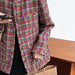 Color-Multi-High Grade Old Money Wine Red Contrast Color Check Woven Chanel Coat Women Swing Gold Top-Fancey Boutique