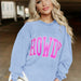 Color-Violet Color-Letter Graphic Printing Casual Sweatshirt Women Solid Color Loose Round Neck Pullover Long Sleeve Top Women-Fancey Boutique