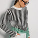 Striped Sweater Autumn Trendy Thread Contrast Color round Neck Knitted Striped Sweater-Fancey Boutique