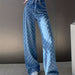 High Waist Slimming Mopping Straight Leg Denim Wide Leg Pants Women Loose Niche High Street-Fancey Boutique