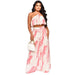 Color-Pink-Backless Sexy Halter Tube Top Loose Printed Trousers Two Piece Set-Fancey Boutique