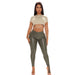 Fall Women Clothing Slim Stretch Solid Color Skinny Sexy Casual Leather Trousers-Fancey Boutique