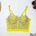 Pearl Suspender Vest Women Inner Wear Outer Wear Short Shaping Boning Corset Top Beaded AB Colorful Crystals Nightclub Sexy Tube Top-Tank Top-Yellow-Fancey Boutique