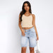 Color-Apricot-Halterneck Vest Women Clothing Sexy Exposed Cropped Sling Bottoming Sleeveless Slim Top-Fancey Boutique