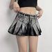 Street Washed Gradient Denim Skirt Spring Summer Sexy Sexy Pleated Skirt Miniskirt Women-Fancey Boutique