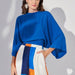 Women Clothing Loose Office Blue Top High Waist Wide Leg Pants Sets-Fancey Boutique