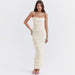 Women Dress High Elastic Sequin Lace Slim Fit Backless Maxi Dress Cami Dress Summer Women-Ivory-Fancey Boutique