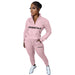 Color-Pink-Urban Autumn Winter Printed Alphabet plus Velvet Pullover Zipper Casual Sports Suit-Fancey Boutique