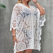 Casual See through Water Soluble Vacation Sun Protective Clothing Beach Dress-White-Fancey Boutique