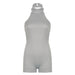 Casual Sexy Street Cool Women Sexy Sports Solid Color Halter Backless Jumpsuit Shorts-Gray-Fancey Boutique