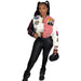 Urban Autumn Winter Positioning Printing Press Button Stitching Thread Varsity Jacket-Pink-Fancey Boutique