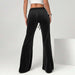 Women Clothing Simple Velvet Casual Pants Autumn Winter Drawstring Leg Slimming Wide Leg Trousers-Fancey Boutique