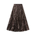 Color-Deep Coffee-Pleated Velvet Skirt Women Autumn Winter High Waist A Line Skirt Mid Long Slim Pleated Skirt-Fancey Boutique