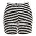 Color-Black-Summer Women Clothing Striped Contrast Color Woolen High Waist Slim Fit Hip Raise Short Casual Pants-Fancey Boutique