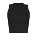 Color-Black Vest-Long Sleeve Short round Neck Hollow Out Cutout out Knitwear Dress Vest Shorts Women-Fancey Boutique
