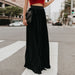 Color-Black-Summer Elegant Pleated Mopping Solid Color Wide Hem Skirt-Fancey Boutique