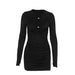 Autumn Elegant Sexy Slim Hollow Out Cutout Long Sleeve Narrow Sexy Dress Women-Fancey Boutique