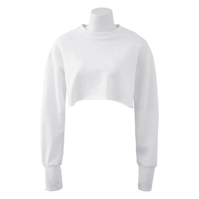 Color-White Pure Cotton without Velvet-Cropped Cropped Hoodie Women Clothing Fleece Lined Pullover Long Sleeve Yoga Fitness Sports Coat-Fancey Boutique