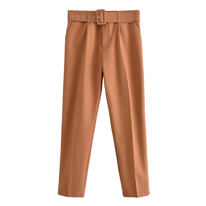 Color-bisque-New Fashion Business Straight-Leg Pants Trousers Wide Leg Pants for Women-Fancey Boutique