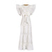 Elegant Summer Arrival Flying Sleeves Knotted Short Top Big Hem Skirt Set Women-White-Fancey Boutique