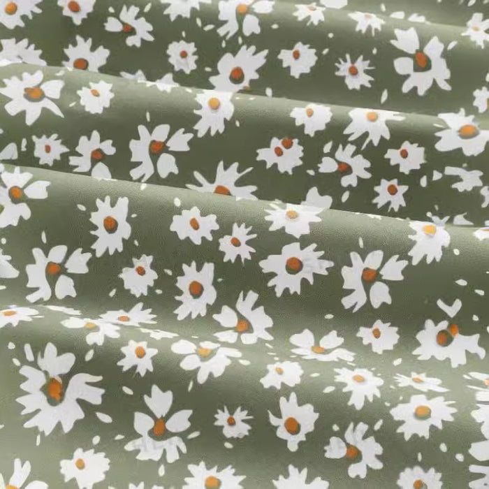 Summer High Waist Small Chrysanthemum Printed Drawstring Slit Sheath Skirt Women-Fancey Boutique