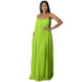 Color-Green-Women Chiffon Solid Color Casual Backless Cami Dress-Fancey Boutique