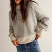 Autumn Winter Women Long Sleeved Pullover Jacquard Long Sleeved Round Neck Button Sweater Women-Fancey Boutique