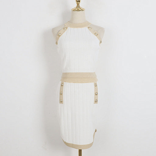 Color-Slim Fit Slimming One Piece Delivery Summer Autumn Vest Skirt Two Piece Set-Fancey Boutique