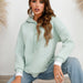 Color-Mint-Women Autumn Winter Loose Casual Hooded Long Sleeve Top Sweater-Fancey Boutique