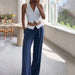 Casual Polo Collar Sleeveless Loose Solid Color Trousers Two Piece Set-Multi-Fancey Boutique