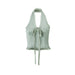 Summer Sexy Mint Manbo Elegant Lace Bow Bandage Halterneck Vest-Fancey Boutique