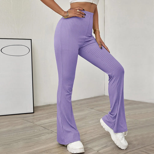 Autumn Winter High Waist Slimming Belted Free Micro Knit Women Casual Pants-Fancey Boutique