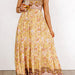 Color-Yellow-Summer Strap Floral Street Strap Backless Dress Women-Fancey Boutique