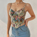 Street Retro Floral Niche Sling French Court Waist Vest-Multi-Fancey Boutique