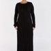 Color-Black-Round Neck Long Knitted Dress Autumn Winter Sweater Maxi Dress Solid Color Sexy Dress for Women-Fancey Boutique