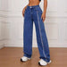 Spring Summer Women Straight Wide Leg Jeans Frayed Stitching All Match Slimming-Fancey Boutique