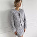 Fall Winter Tassel Women Korean Elegant Coat Top Skirt Sets-Gray-Fancey Boutique