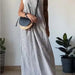 Summer Women Striped Overall Skirt-Gray-Fancey Boutique