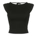 Bare Back Sexy Women Wear Sleeveless Slim Fit Round Neck Tied Basic Vest Top-Black-Fancey Boutique