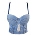 Ripped Denim Camisole Outer Wear Short Sexy Cropped Boning Corset Tube Top Underwear Free DJ Sexy Top-Fancey Boutique