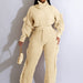 Color-Apricot Color-5-Women Clothing Casual Solid Color Knitted Long Sleeve Turtleneck Tassel Suit-Fancey Boutique