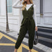 Color-Army Green-Women Waist Belt Jumpsuit Summer Adjustable Casual Simple Suspender Pants-Fancey Boutique