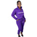 Color-Purple-Urban Autumn Winter Printed Alphabet plus Velvet Pullover Zipper Casual Sports Suit-Fancey Boutique